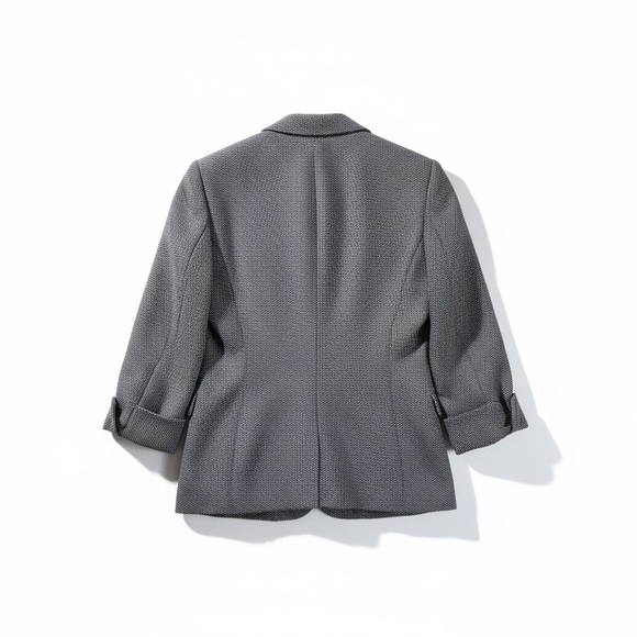 Tahari‎ Navy White Open Front Blazer Size 8 - Picture 2 of 5